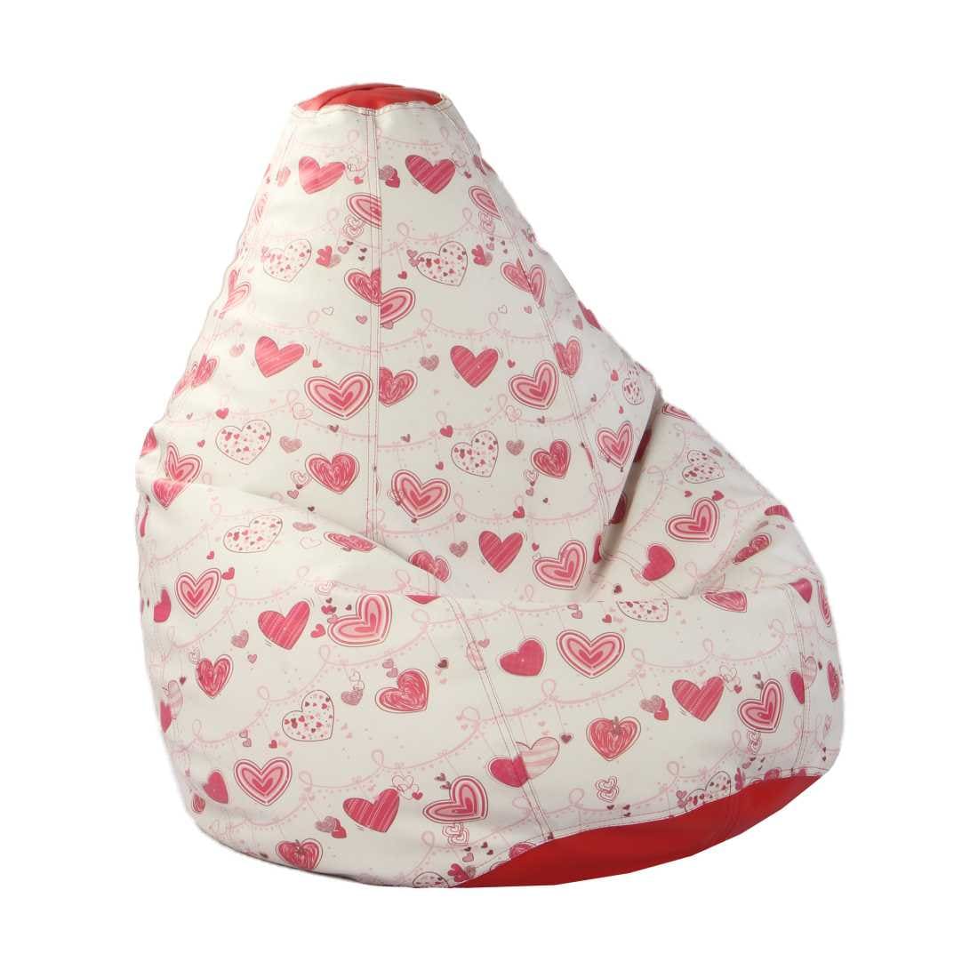 Orka Digital Printed Heart Theme XXXL Bean Bag Filled With Beans view 9